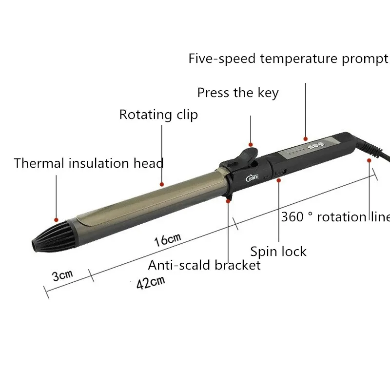 Электрические профессиональные керамические щипцы для завивки волос, палочка, модные Инструменты для укладки