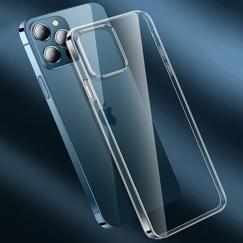 소프트 TPU 실리콘 투명 휴대폰 케이스, 아이폰 11, 12, 13, 14, 15 프로 맥스, X, XS 맥스, XR, 8, 7 플러스용, 후면 커버 투명 케이스