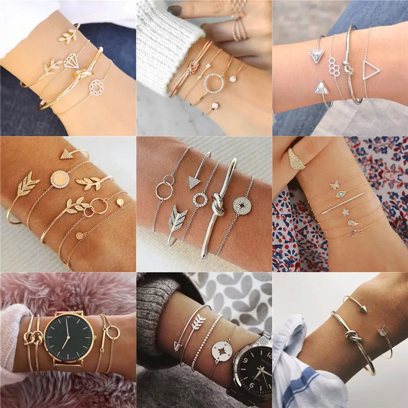 Vagzeb богемные браслеты и Набор браслетов винтажная бусина подвеска Бохо Браслет для женщин ювелирные аксессуары Pulseras Mujer Bijoux