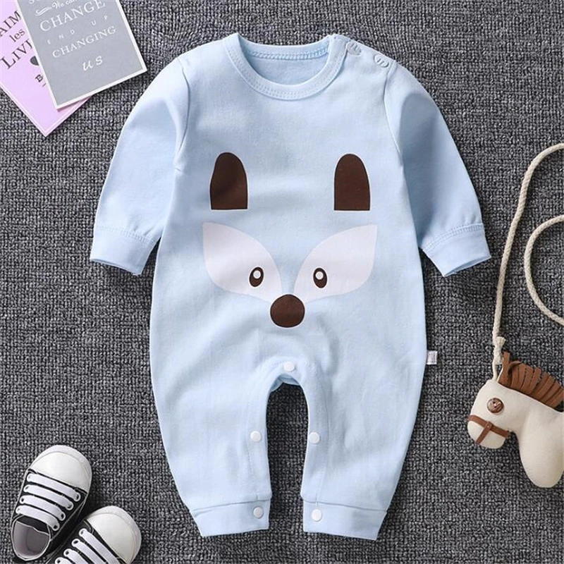 Cartoon Baby Jumpsuit Autumn Long Sleeve Unisex Baby Rompers Onesies Warm Clothes Baby Outfits 3M 6M 9M 12M Infant Romper Cotton