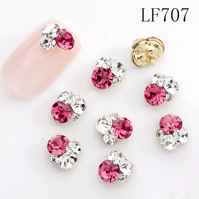 10pcs/pack 3d Crystal Nail Stones 8.6*7.6cm Gold Bottom AB Protein Glitter Diamond Pile Drill Alloy Nail Jewerly Rhinestones#11 4