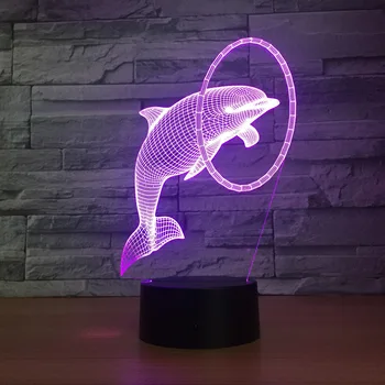 

Dolphin Smart 3D Lamp 7 Color Led Night Lamps For Kids Touch Led Usb Table Lampara Lampe Baby Nightlight