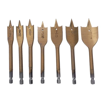 

Premium Drill Bit Set,Home Tool Kit, 7Pcs Flat Drills Set,Metric Spade Paddle