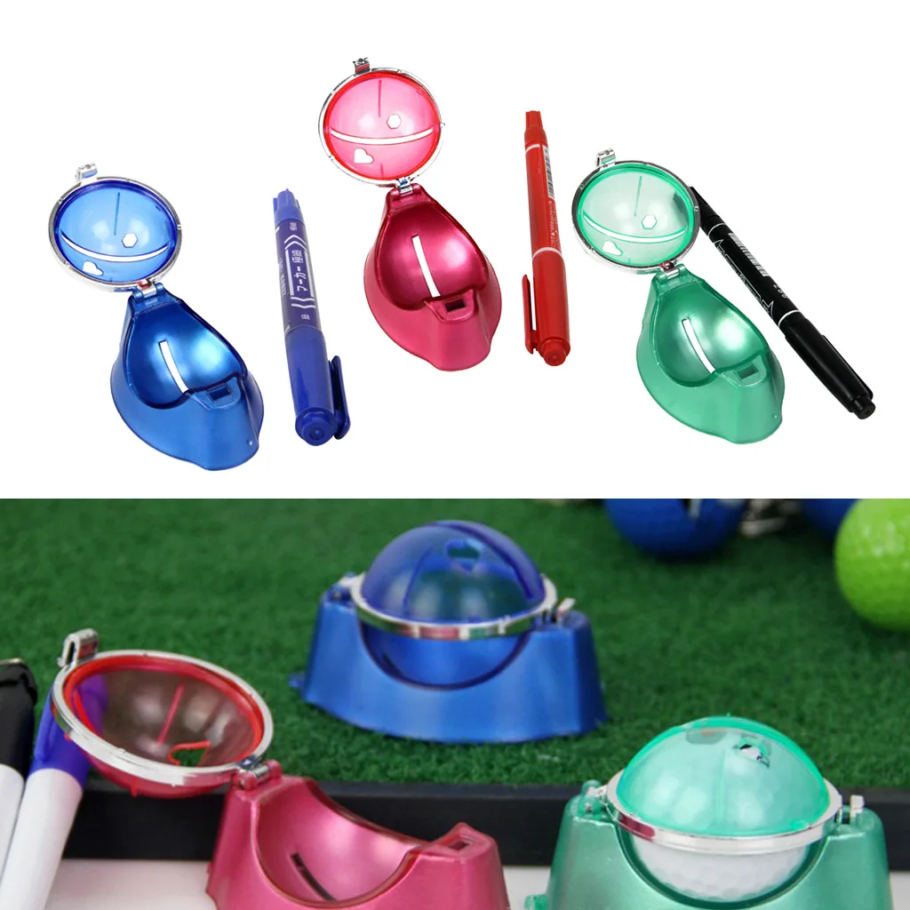 

Golf Ball Liner Marking Alignment Putting Tool Ball Marker Clip with Marker Pen Sports Golf Accessories Precise Item for Putting