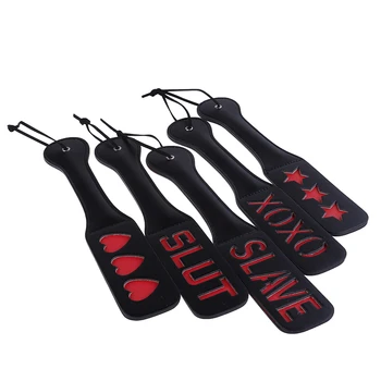 Slave Love Slut SM Flog Spank Paddle Beat Submissive Slave BDSM Pink Kinky Fetish Whip Sluts Paddles Adult Sex Toys Bondage Set 4