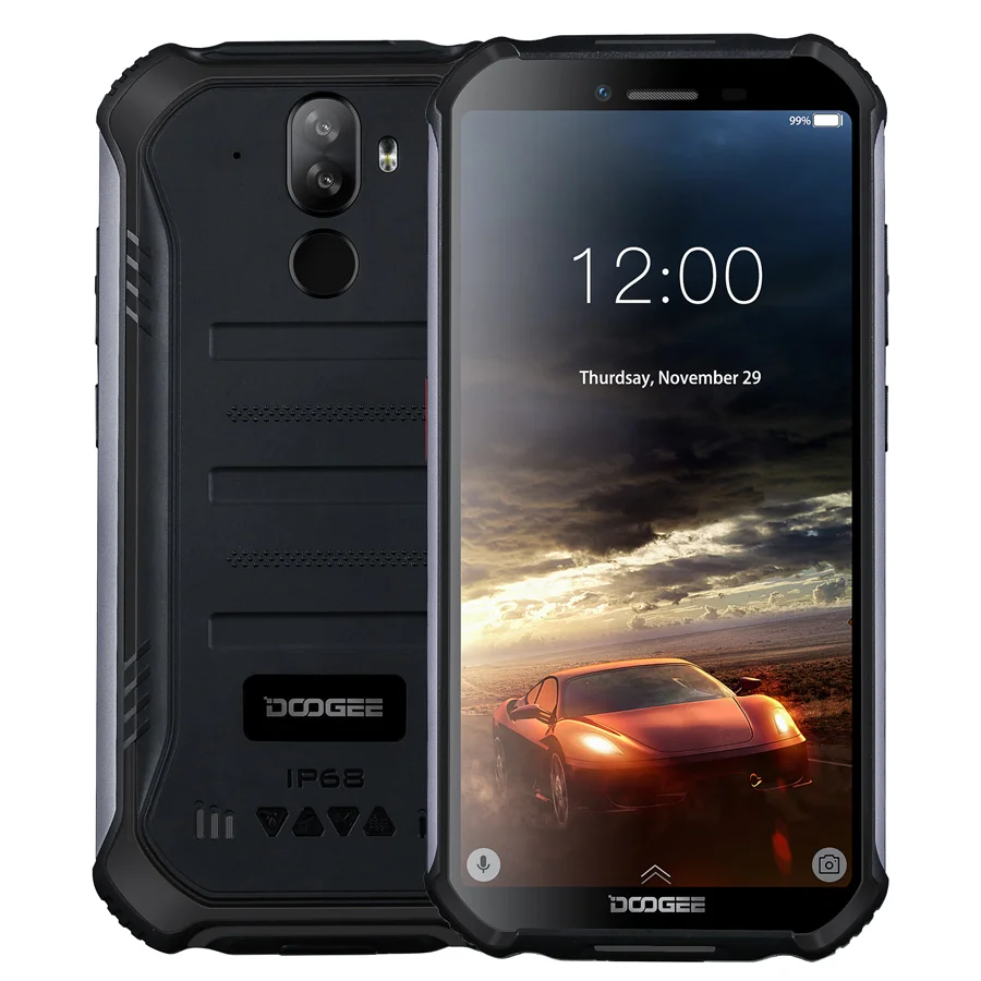 DOOGEE S40 Lite четырехъядерный 2 ГБ 16 ГБ Android 9,0 прочный телефон IP68 Мобильный телефон 5,5 дюймов дисплей 4650 мАч МП отпечаток пальца - Цвет: Black
