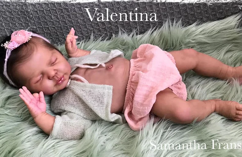 Elisa Kit de muñeca Reborn Valentina, 19 pulgadas, bebé durmiendo con cuerpo de tela, color fresco, tacto suave|Muñecas| AliExpress