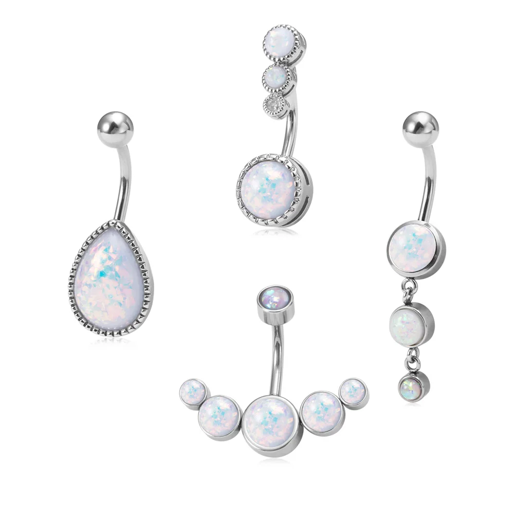 1pc Fake Opal Sexy Piercings Navel Ring Stud Belly Button Ring For