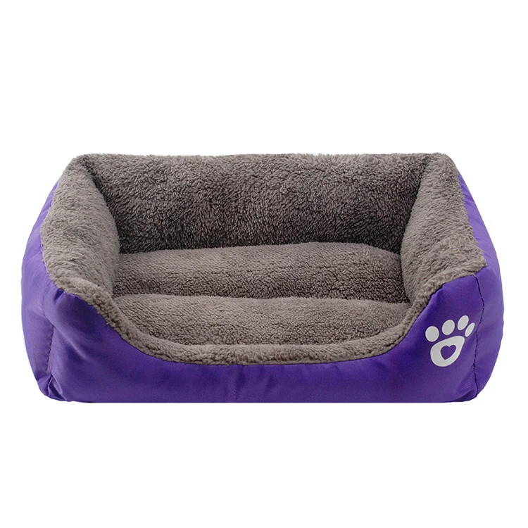 Кровати для собак, диван для домашних животных, водонепроницаемая Мягкая флисовая теплая кровать для кошек, домик для питомцев, Прямая поставка, cama perro - Цвет: Purple