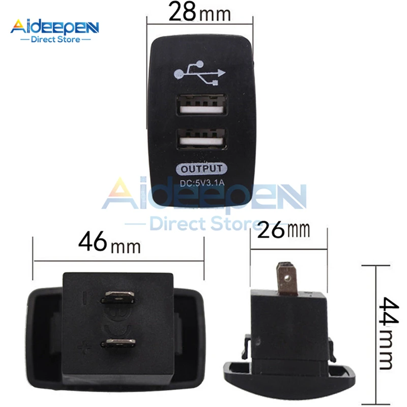 DC 12 В 24 В до 5 В 3.1A двойной USB Автомобильное зарядное устройство розетка адаптер питания Автомобиль Мотоцикл водонепроницаемый зарядное устройство для iPhone Xiaomi huawei