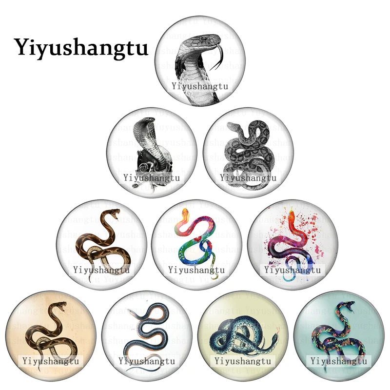 

Forest animal snake art painting 12mm/20mm/25mm/30mm Round photo glass cabochon demo flat back Making findings