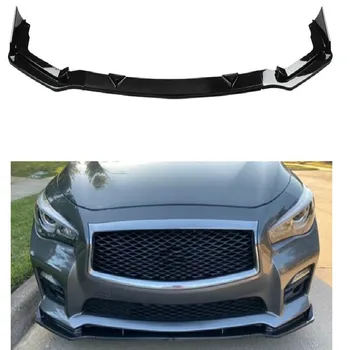 

3PCS Painted Black Front Bumper Body Kit Spoiler Lip For 2014-2017 Infiniti Q50