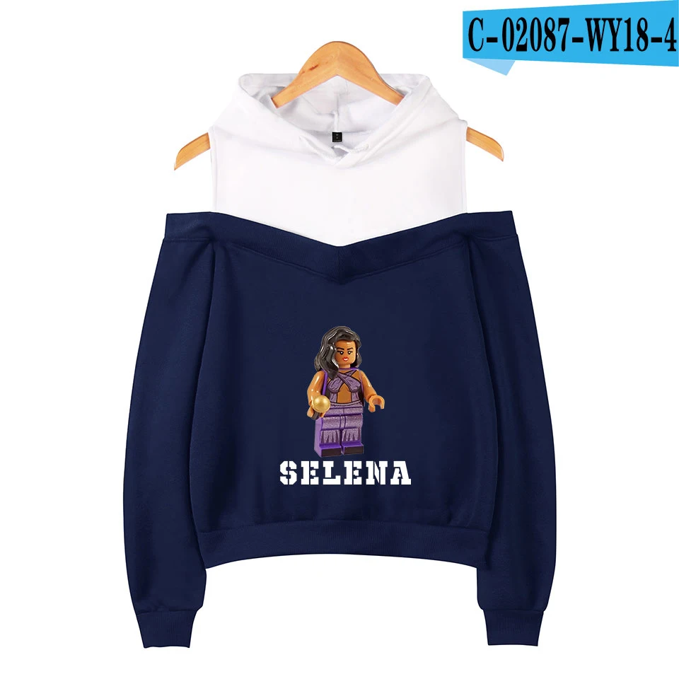 Лидер продаж; красивые толстовки без бретелек Selena quintanilla для женщин; милые повседневные толстовки без бретелек для молодых людей; Selena quintanilla - Цвет: navy blue