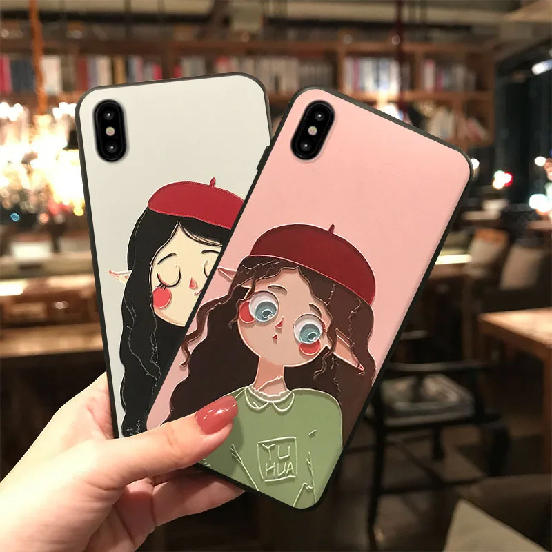 Рельефный чехол с защитой от царапин для iPhone 11 Pro Max 11Pro XS XR X 7 8 6 6S Plus мягкий