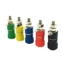 5 PCS  Terminal Blocks 5 Color JS-919 4mm Amplifier Terminal Connector Binding Post Banana Plug Jack Mount   Hot