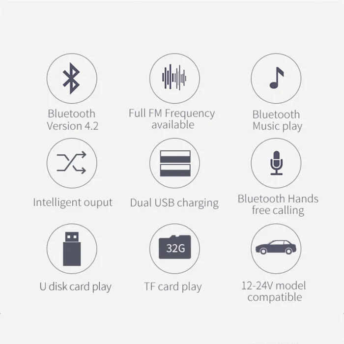 Bluetooth 4,2 fm-передатчик беспроводной модулятор громкой связи Автомобильный MP3-плеер двойной USB зарядное устройство Hi 888