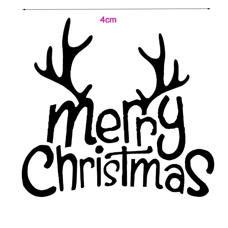 Merry Christmas рога прозрачное акриловое стекло мыло штамп печать для DIY мыловарения, печенья, выпечки - Цвет: 4cm no handle