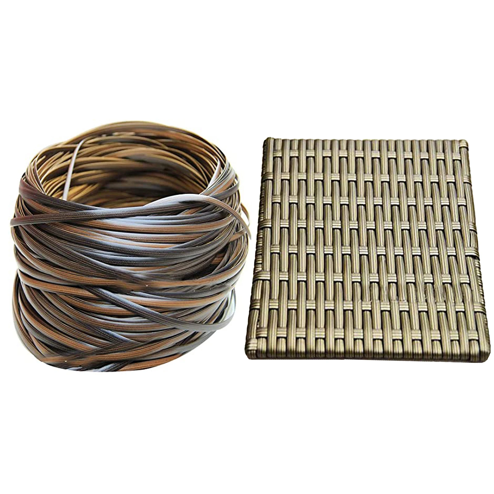 Coffee Gradient Flat Synthetic Rattan Weaving Material Plastic Rattan For Knit 