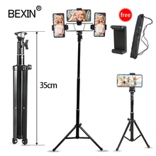 Tripé de telefone celular iluminado montar leve tripé de smartphone selfie vara suporte foto para iphone android telefone