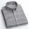 MACROSEA Men's Casual Plaid Shirt High Quality 100% Cotton Men's Summer Big & Small Plaid Shirts Short Sleeve Mens Social Shirts 3