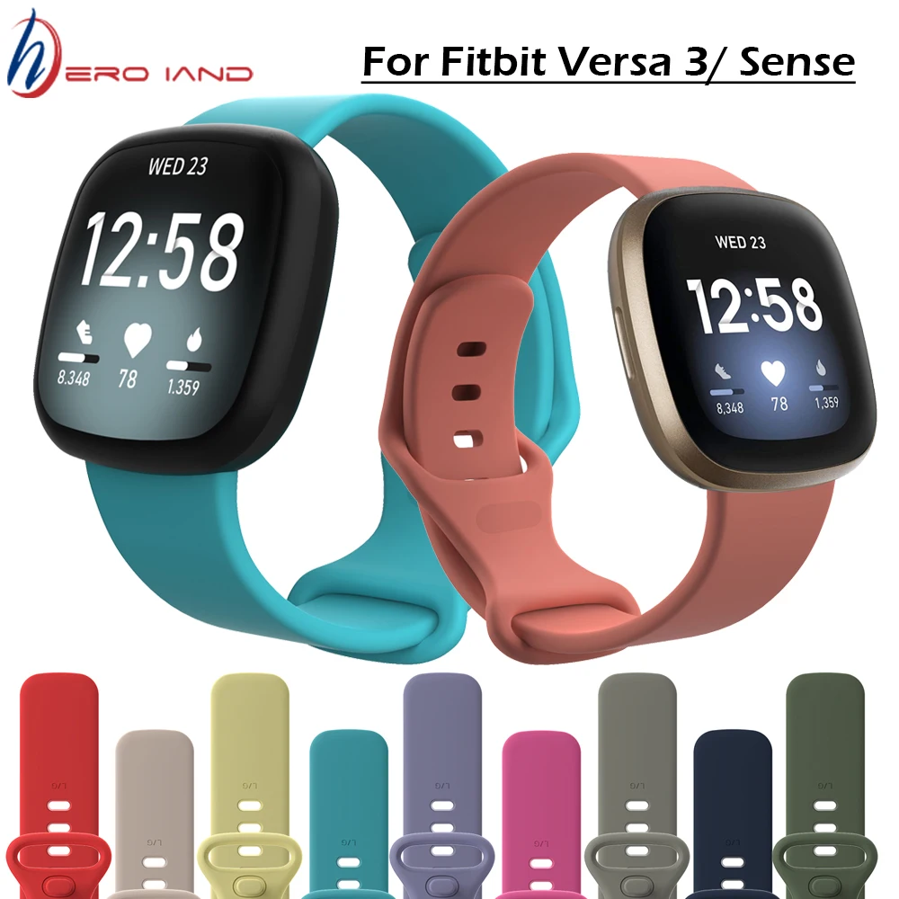

Newest Band for Fitbit Sense/Versa 3 Soft Silicone Watch Strap Replacement Wristband for fitbit Versa 3 Smart Watch Accessories