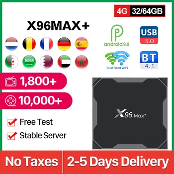 

X96 MAX+ Android 9.0 4G 64G S905X3 1 Year QHDTV IPTV German Arabic Belgium Spain Dutch Qatar Iptv Italy X96max+ No App Included