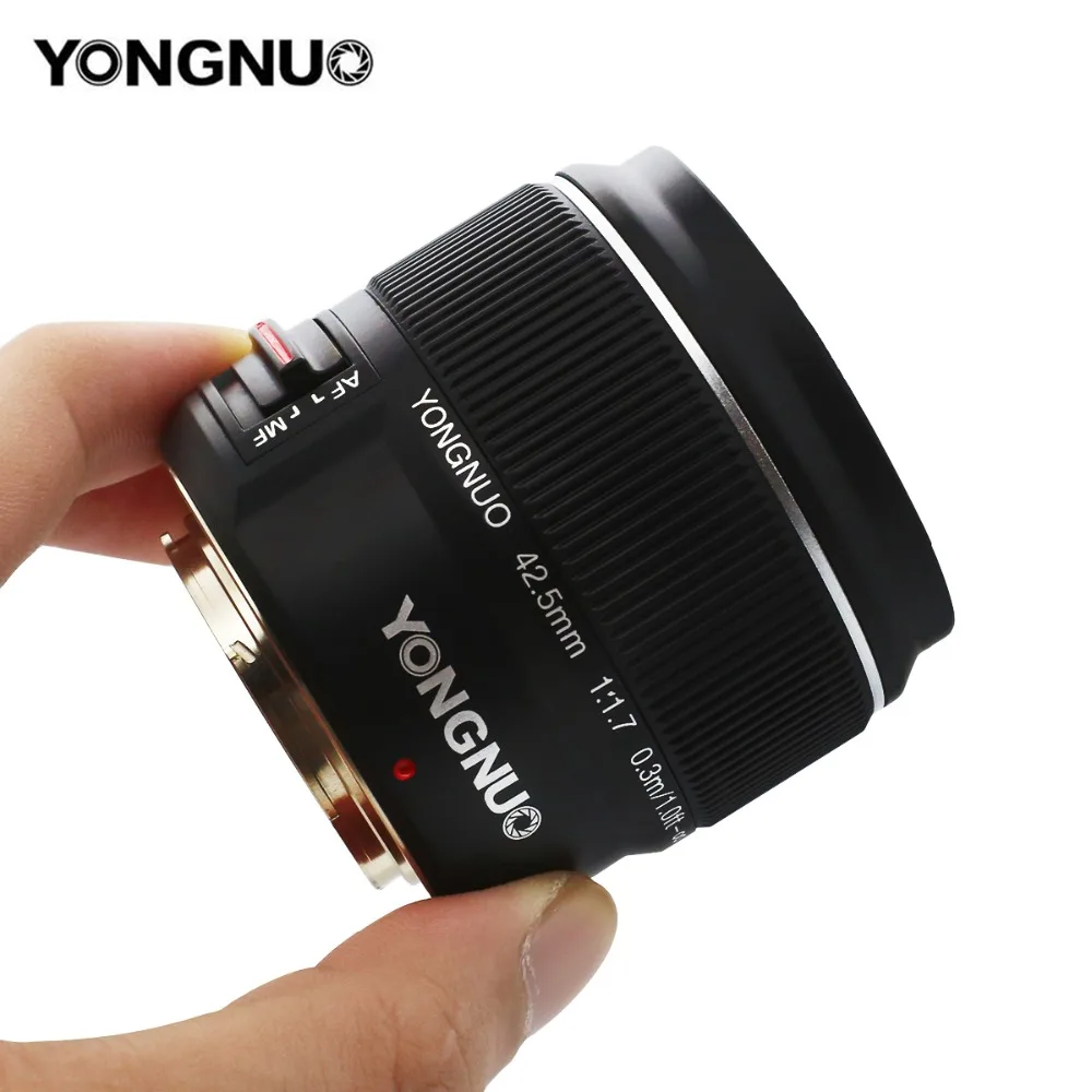 Yongnuo YN42.5mm F1.7 макро 4/3 интерфейс системы большая апертура AF/MF Автофокус стандартный объектив с фиксированным фокусом легко размытый фон