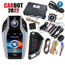 

Cardot LCD Smart Key Push Engine Start Stop Button Remote Start Passive Keyless Entry Car Alarms