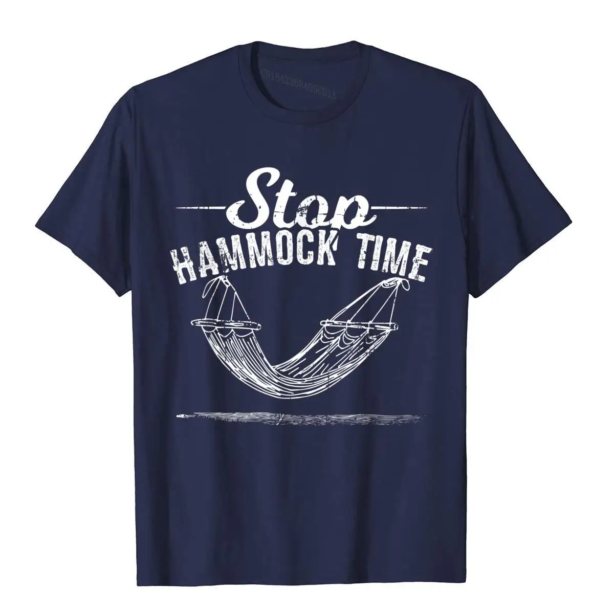 Stop Hammock Time T-shirt Funny Hammock And Relaxing Shirt__B11707navy