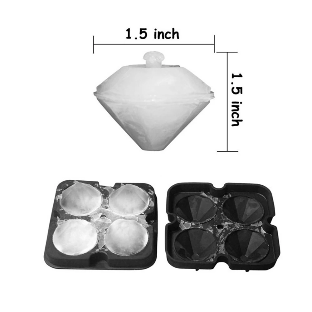 DIY 4 сетки Алмазный Узор производитель кубиков льда 3D Силиконовая форма льда крем Десерт Торт Шоколад Вино решетки аксессуары для кухни с барной стойкой