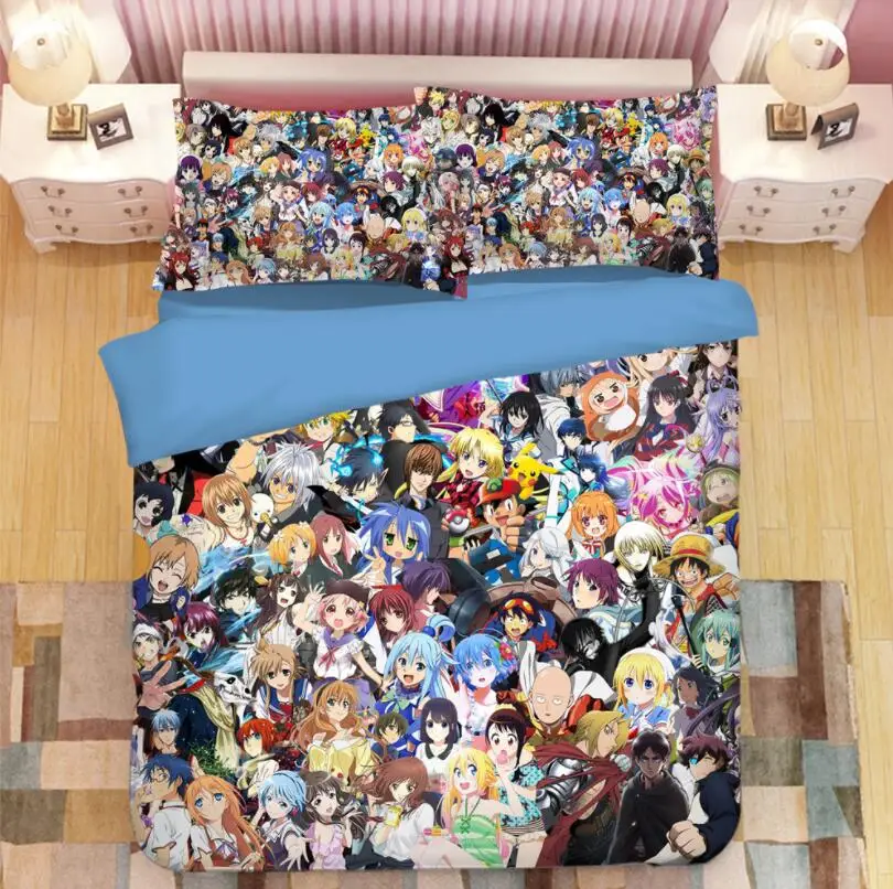 

ONE PUNCH MAN Bedding Set Cartoon anime Duvet Covers 3D bedding Pillowcases kids Cartoon Comforter Bedding Sets bed linen 03