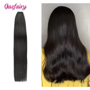 

Gazfairy Tape in Human Hair Extensions Natural Real Remy Hair 16'' 30g Silky Straight shine Brown to Blonde Tape ins For Women
