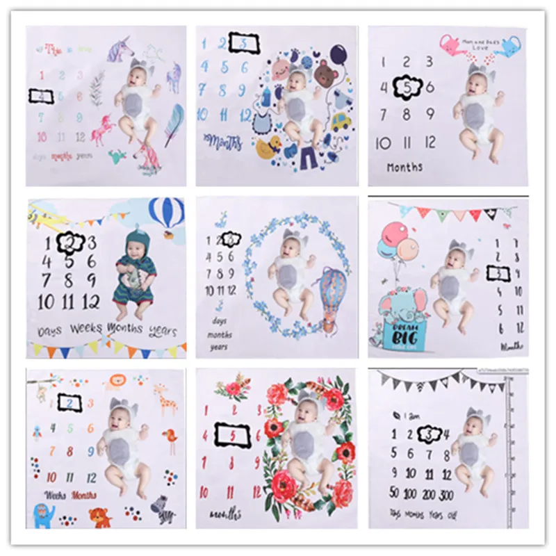 

Animal Pattern Infant Baby Milestone Photo Props Background Blankets Backdrop Cloth Calendar Wing Boy Girl Photo Accessories