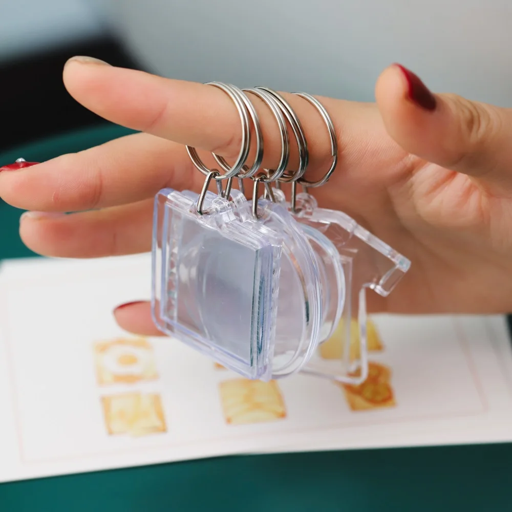 2-5 Teile/paket Transparent Rechteck Blank Acryl Einsatz Schlüsselbund Foto Bild Rahmen Schlüsselring Halter DIY Split Ring Schlüsselbund Geschenk – Detail 9