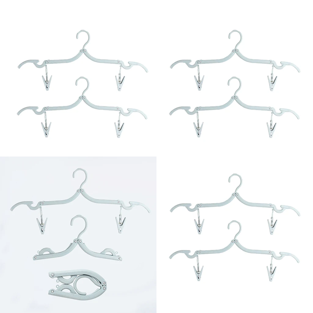 6Pcs Outdoor Camping Folding Plastic Clothes Hook, Travelling Hanger Racks