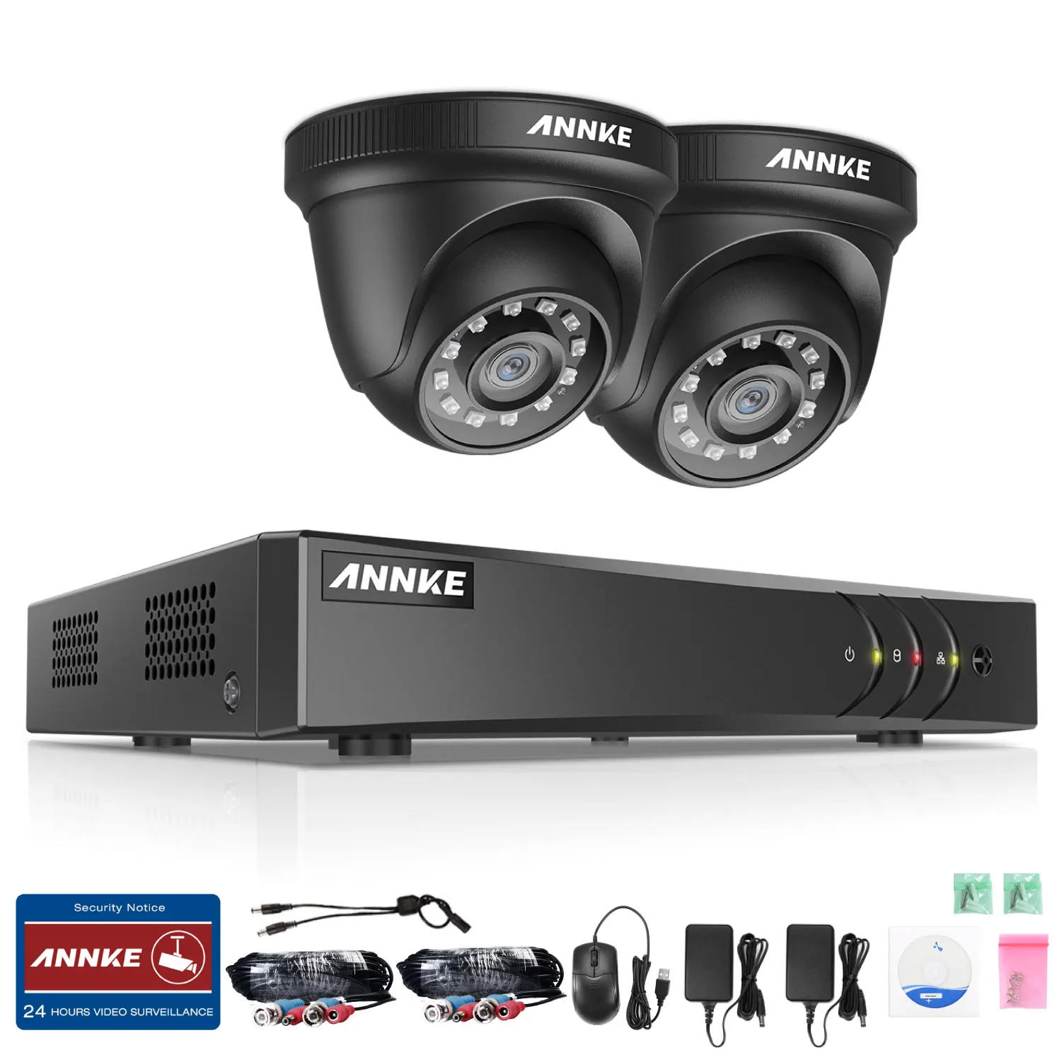 ANNKE 44ch 1080P система видеонаблюдения 55555555555555555555510101010101010101010101010n H.264+ DVR с 2X 4X TVI Smart IR DOME - Цвет: 2PCS Cameras