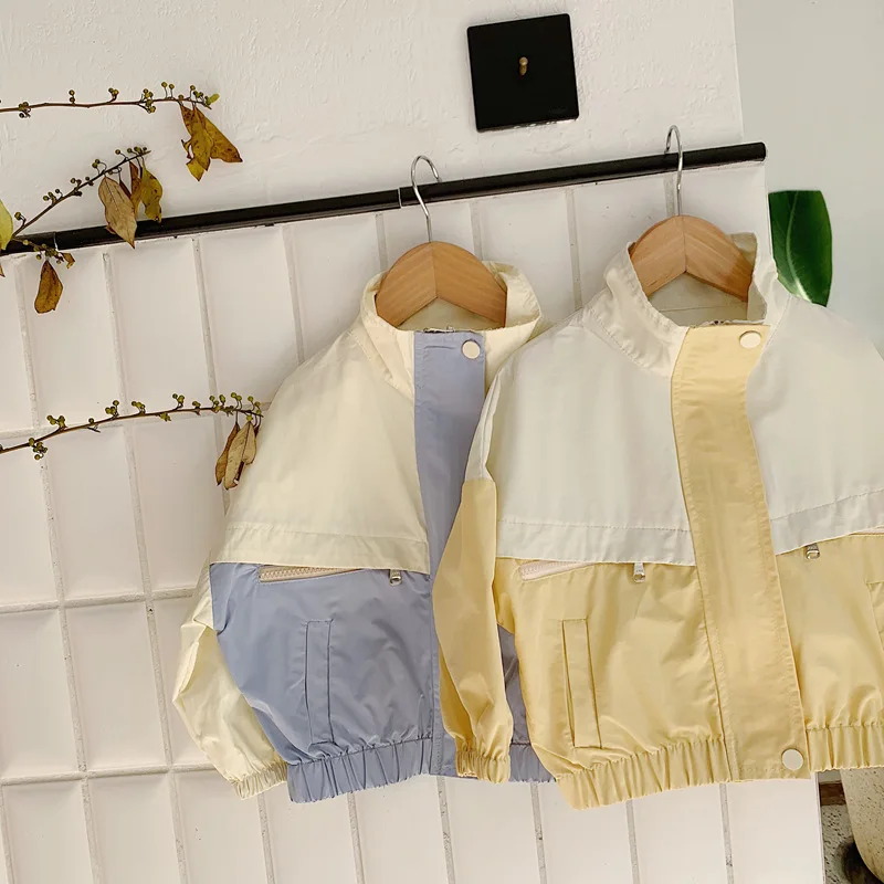 Весна 2020 шикарные детские куртки унисекс в Корейском стиле Повседневная Верхняя