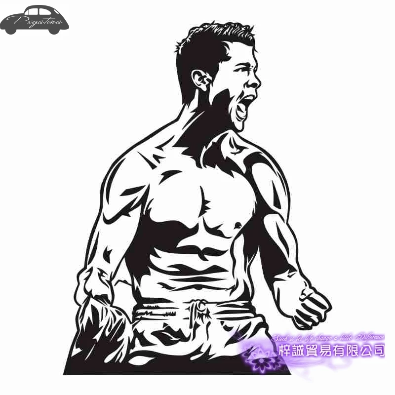 DCTAL Cristiano Ronaldo Football Player Sticker Sports Soccer Car Decal Helmets Kids Room Posters Vinyl Wall Decals