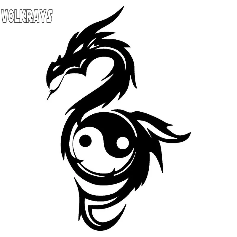 Volkrays креативные автомобильные стикеры Yin Yang Dragon Classic Chinese Culture аксессуары для