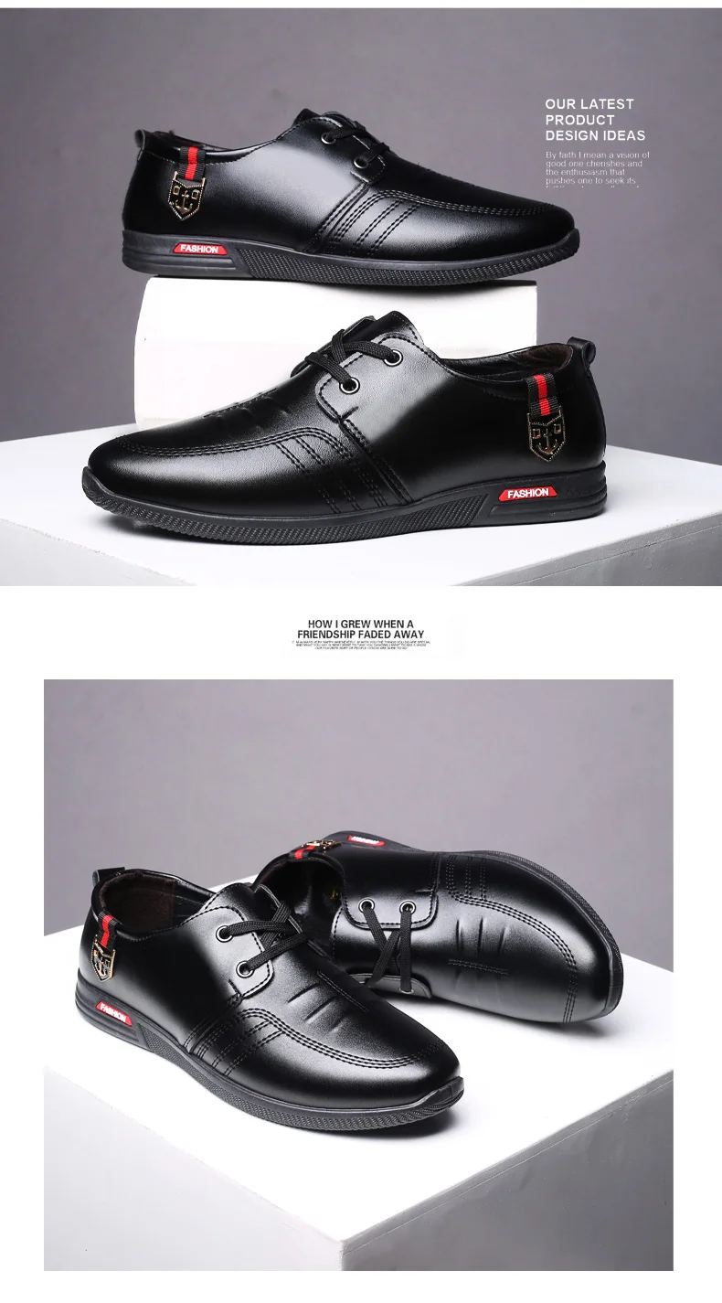 men genuine leather shoes business casual leather flat shoes none-slip patchwork lofers mixed colors lace up boat shoes (4)