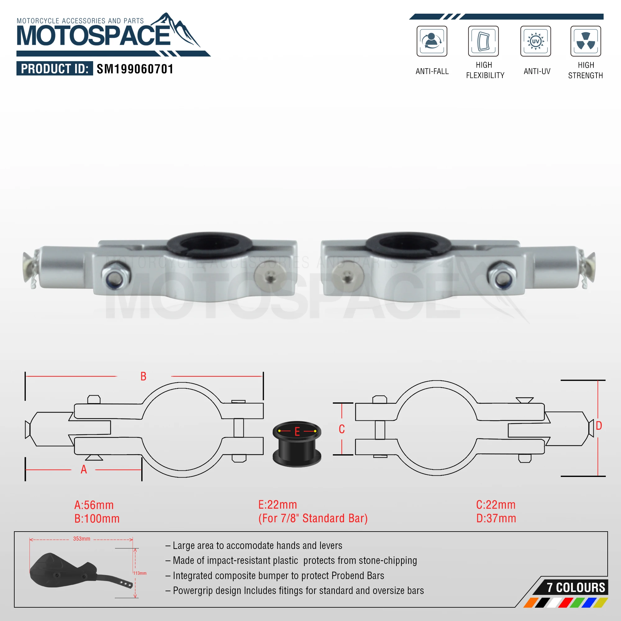Spacemotors Circuit-FHS рукавицы для подходит для 7/" 22 мм Handlebar1-1/8 28 мм жир бар CR XR YZ WR EX TTR CRF WRF EXC DRZ
