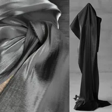 Блестящая шелковая атласная ткань свадебное вечернее платье рубашка черный, белый красный