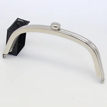 

E390# 12.5cm Big bead head arch no hole silver purse frame clasp DIY coin purse Kiss lock bag accessories 2pcs