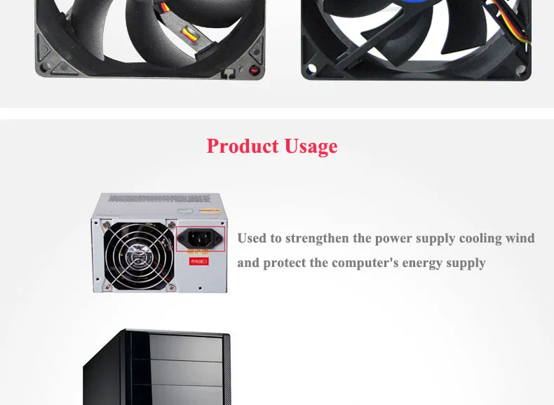 Pccooler настольный компьютер вентилятор 8 см/9 см/12 см бесшумный вентилятор с двойным интерфейсом 3PIN/4PIN без светодиодный светильник для компьютера чехол