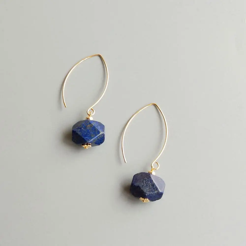 

Lii Ji Genuine Lapis Lazuli 925 Sterling Silver Earrings 18K Gold Plated Handmade Drop Earrings Delicate Jewelry For Women Gift