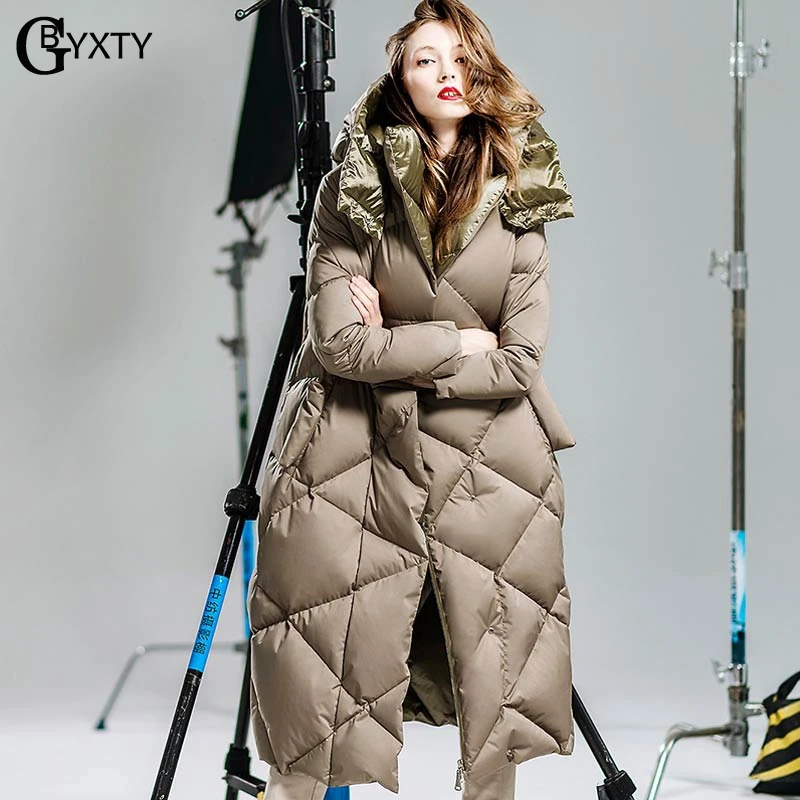 GBYXTY donsjas dames 2019 новая зимняя длинная толстая куртка с капюшоном на белом утином