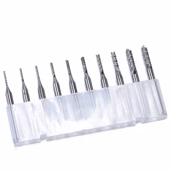 

10 Pieces Set Tungsten Carbide Extended PCB Corn Cutter CNC Engraving Wood Router Corn Milling Cutter PCB Drill