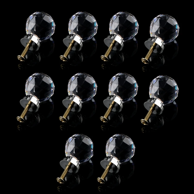 

Promotion! 10 Pcs 20mm Glass Cabinet Knobs Drawer Pull Furniture Handle