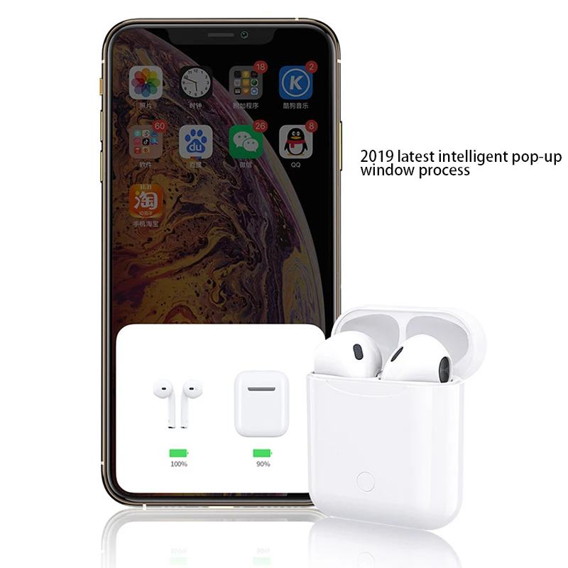 I60 TWS Wireless Earphones Smart Pop ups High Quality Stereo Wireless charging Earbud Head Bluetooth 5.0 Headphone For All Phone
