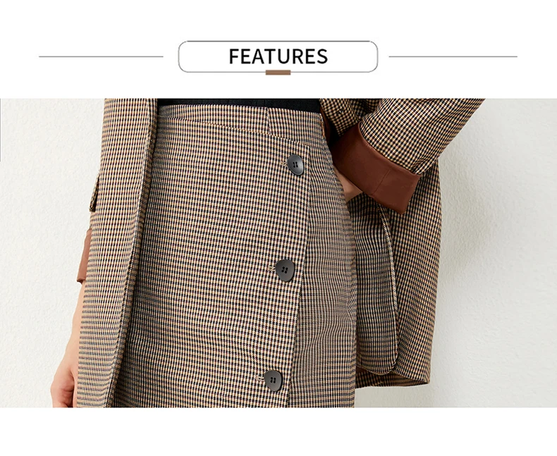 Amii Minimalism Autumn Vintage Womens Skirt OLstyle Fashion Plaid Aline Skirt High Waist Calf-length Female Skirt 12070346